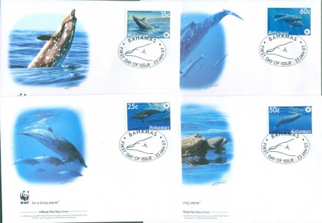 Bahamas-2007 WWF Blainville's Beaked Whale 4x FDC