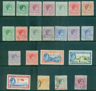 Bahamas-1938-46-KGVI-Definitives-asst-to-5-MLH-FU-Lot55182