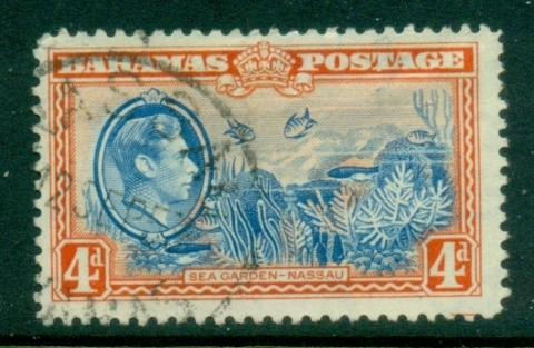 Bahamas-1938-46-KGVI-Pictorial-4d-Sea-Gardens-FU