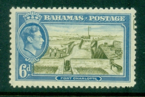 Bahamas-1938-46-KGVI-Pictorial-6d-Fort-Charlotte-MUH