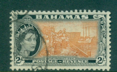 Bahamas-1954-QEII-2-Sisal-FU-Lot55181