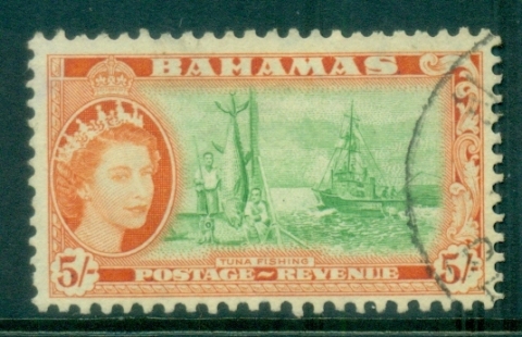 Bahamas-1954-QEII-5-Tuna-Fishing-FU-lot79245