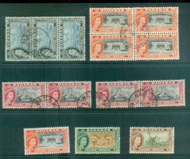 Bahamas-1954-QEII-Pictorials-Asst-FU-lot79247