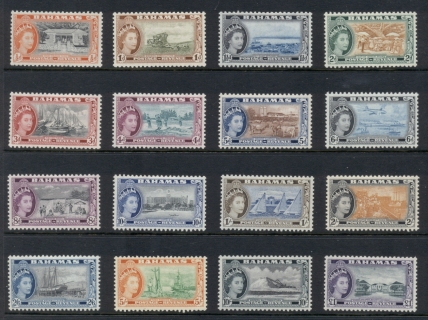 Bahamas-1954-QEII-Pictorials-MLH