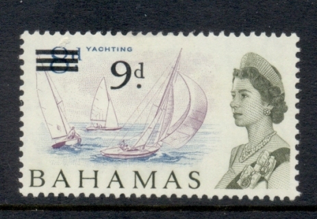 Bahamas-1965-QEII-Pictorial-9d-on-8d-Surch-MLH