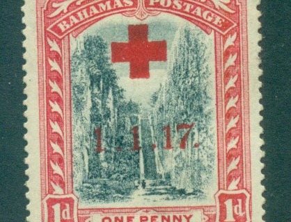Bahamas-1917-1d-Queens-Staircase-Red-Cross-Opt