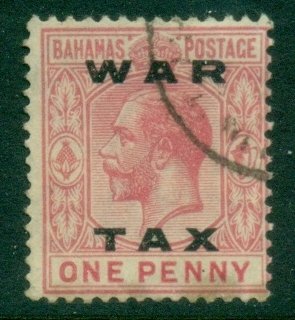 Bahamas-1919-KGV-Portrait-1d-carmine-War-Tax