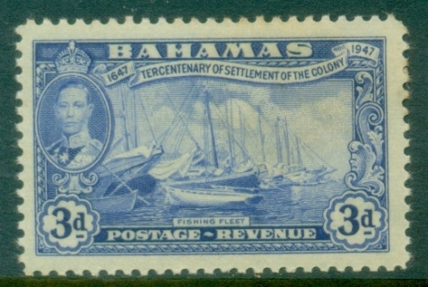 Bahamas-1948-KGVI-Pictorial-Tercentenary-of-Settlement-0f-Colony-3d-Fishing-Fleet