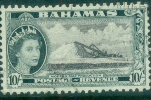 Bahamas-1954-QEII-Pictorial-10/-Salt-Production