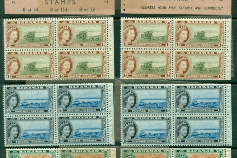 Bahamas-1954-QEII-Pictorials-Exploded-booklet-panes + interleaves