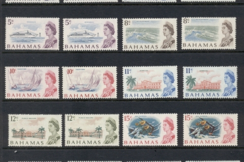 Bahamas-1967-QEII-Pictorials-Asst-White-Papers
