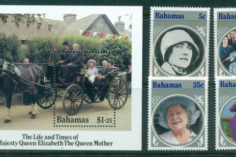Bahamas-1985-Queen-Mother-85th-Birthday