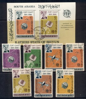 Aden-Kathiri-State-of-Seiyun-1966-Mi84-90-ITU-100th-Anniversary-MS-CTO