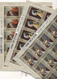 Aden-Kathiri-State-of-Seiyun-1967-Mi160-162-Paintings-by-Jan-Vermeer-van-Delft-3x-sheets-folded-MUH