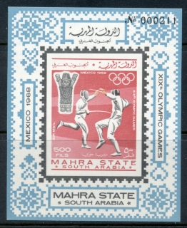 Aden-Mahra-State-1967-MiMS2b-Summer-Olympics-Mexico-MS-IMPERF-MUH