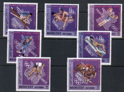 Aden-Mahra-State-1968-Mi123-129-French-Olympic-Champions-MUH