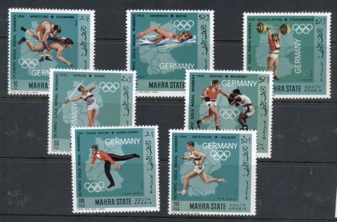 Aden-Mahra-State-1968-Mi99-105-German-Olympic-Champions-MUH