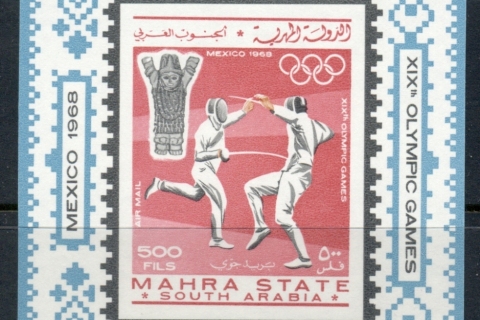 Aden-Mahra-State-1967-MiMS2b-Summer-Olympics-Mexico-MS-IMPERF-MUH