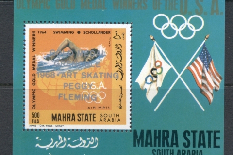 Aden-Mahra-State-1968-MiMS17-Winter-Olympics-Grenoble-Opt-Peggy-Fleming-USA-MS-MUH