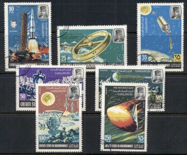 Aden-Quaiti-State-in-Hadhramaut-1967-Mi115-121-Programmes-Projects-in-Lunar-Space-Research-CTO