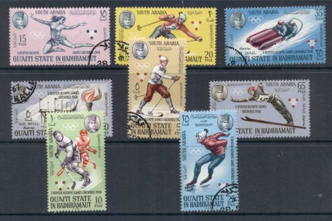 Aden-Quaiti-State-in-Hadramaut-1967-Mi123-130-Winter-Olympics-Grenoble-CTO