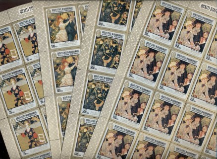 Aden-Quaiti-State-in-Hadhramaut-1967-Mi142-145-Paintings-by-Renoir-sheets-folded-MUH