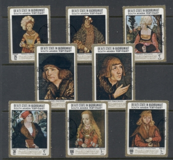 Aden-Quaiti-State-in-Hadramaut-1967-Mi147-154-Paintings-bu-Lucas-Cranach-the-Elder-CTO