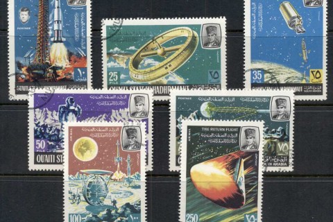 Aden-Quaiti-State-in-Hadhramaut-1967-Mi115-121-Programmes-Projects-in-Lunar-Space-Research-CTO