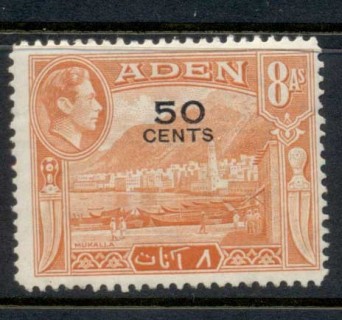 Aden-1951-KGVI-Pictorial-Opt-50c-MLH