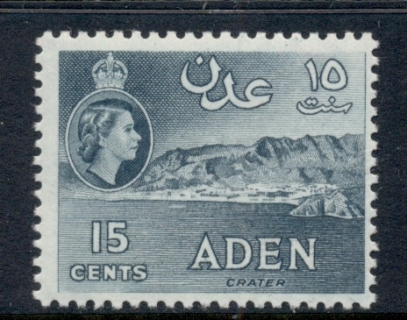 Aden-1953-59-QEII-Pictorial-15c-Crater-grey-green-MUH