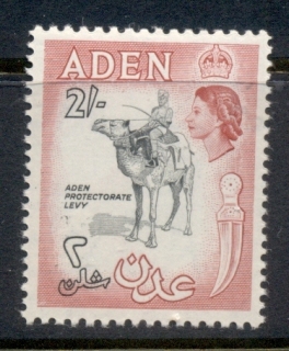 Aden-1953-59-QEII-Pictorial-2-Camel-Rider-carmine-rose-black-MUH