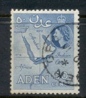 Aden-1953-59-QEII-Pictorial-35c-blue-Perf-12-FU