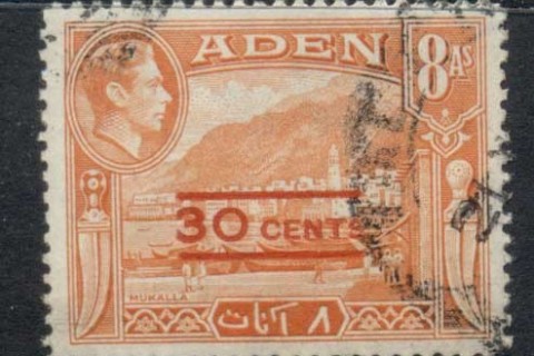 Aden-1951-KGVI-Pictorial-30c-on-8As-Mukalla