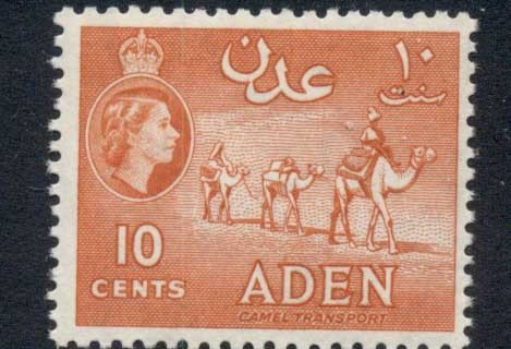 Aden-1953-59-QEII-Pictorial-10c-Camel-Transport-orange