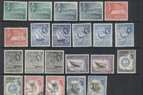 Aden-1953-59-QEII-Pictorials-Assorted-inc-Shades-perfs