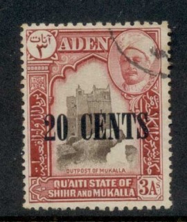 Aden-Quaiti-State-of-Shihr-Mukalla-1951-Surcharges-20c-FU