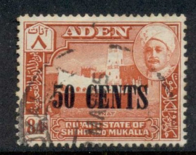 Aden-Quaiti-State-of-Shihr-Mukalla-1951-Surcharges-50c-FU