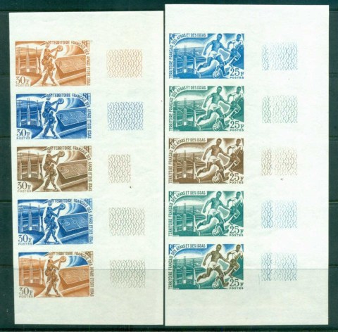 Afars & Issas 1967 25f & 30f lower right margin progressive colour proofs, Str5