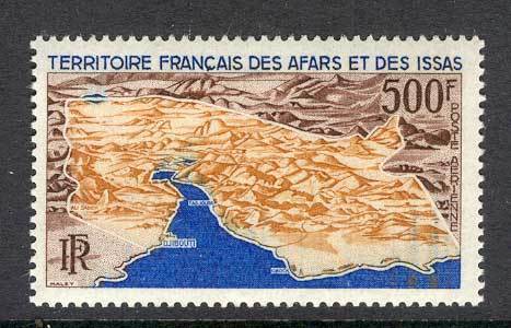 Afars & Issas 1968 Air 500fr Map