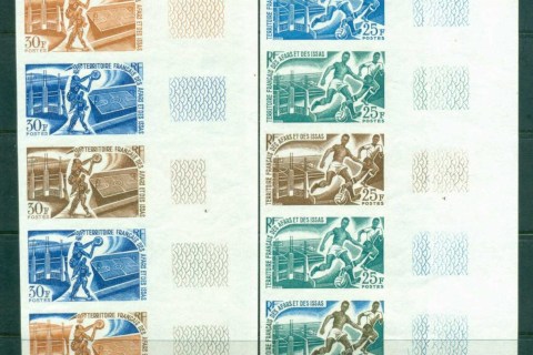 Afars & Issas 1967 25f & 30f lower right margin progressive colour proofs, Str5