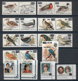 Aitutaki-1983-Surcharges-on-Birds