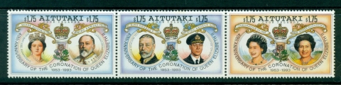 Aitutaki-1993-Coronation-Anniv-Str-3-MUH-Lot30003
