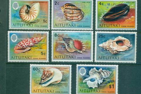 Aitutaki-1974-75-Shells-asst-MLH-Lot55318