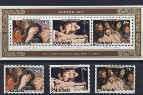 Aitutaki-1977-Easter-Paintings-MS-MUH