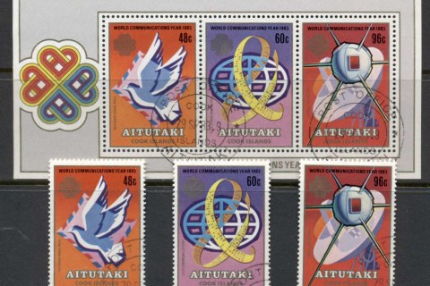 Aitutaki-1983-World-Communications-year-MS-FU