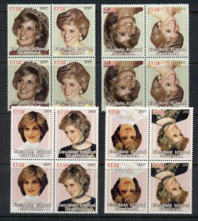 Easdale Is 2007 Princess Diana in Memoriam 10th Anniv. INVERTED blk4 with normal