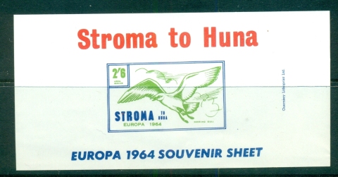 Stroma 1964 (16 Sept) Europa 2/6d MS Stroma to Huna Imperf