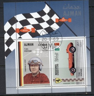 Ajman 1969 Mi#MSA33A Famous Athletes Motor Racers & Cars (Manama) MS