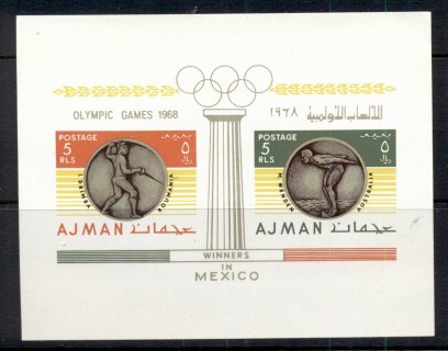 Ajman 1968 Mi#MS75B Summer Olympics Gold Medallists 5r MS