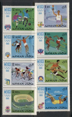 Ajman 1968 Mi#247-254 Summer Olympics Mexico